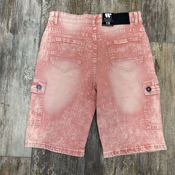 Waimea Faded Pink Denim Shorts Skinny Fit Size 18 Boys NWT - Picture 7 of 7